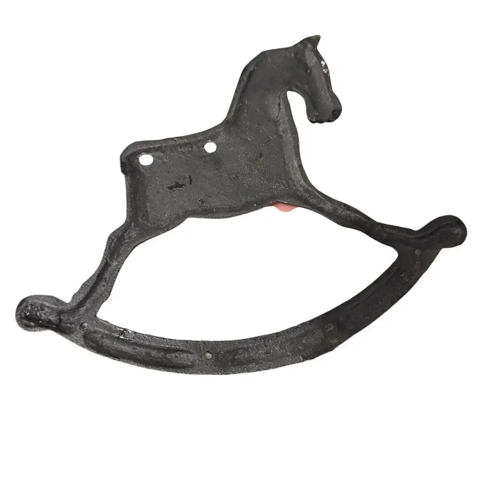 VTG Cast Iron Rocking Horse Wall Mount 4 Hook Hat Key Hanger Home Decor 8x6 BUB